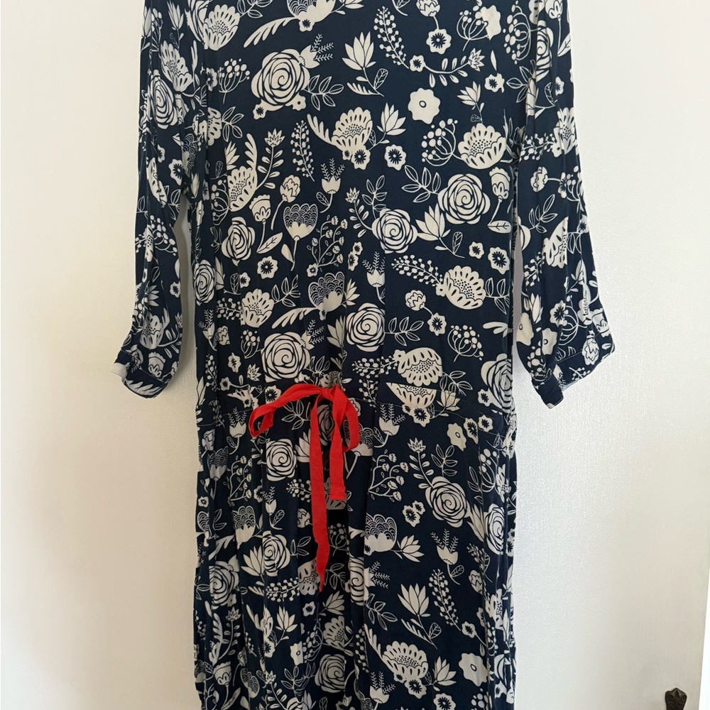 Hatley Navy and White Floral Midi Dress